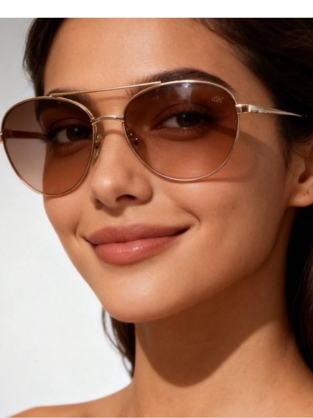 ❤️‍🔥BOGO FREE Tommy Hilfiger Women’s Gold Frame Brown Lens Aviator Sunglasses